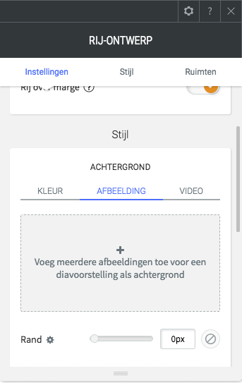 Achtergrond slider instellen