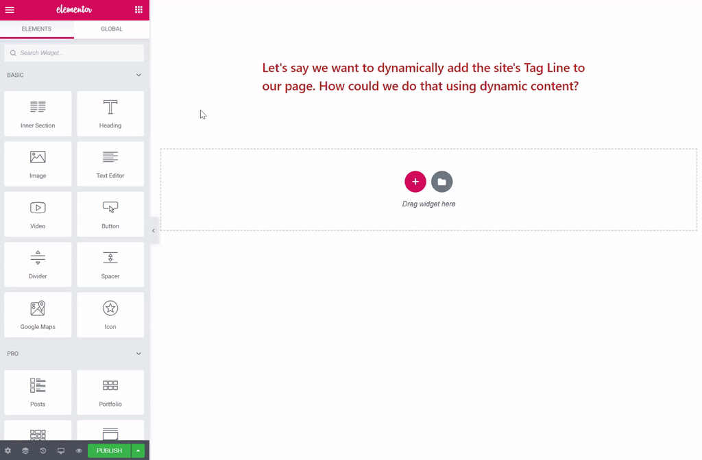 Elementor staat op nummer 5 in de lijst van beste gratis websitebouwers van 2024. Deze gif laat kort zien hoe de websitebouwer werkt. 